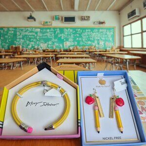 “Cute Pencil Jewelry Set – Betsey Johnson & True - Gift for Teacher or Student